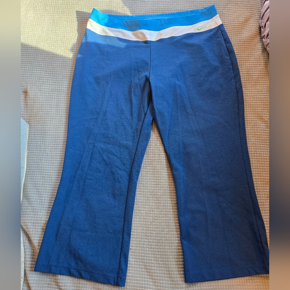 Nike dri fit wide leg leggings blue XL